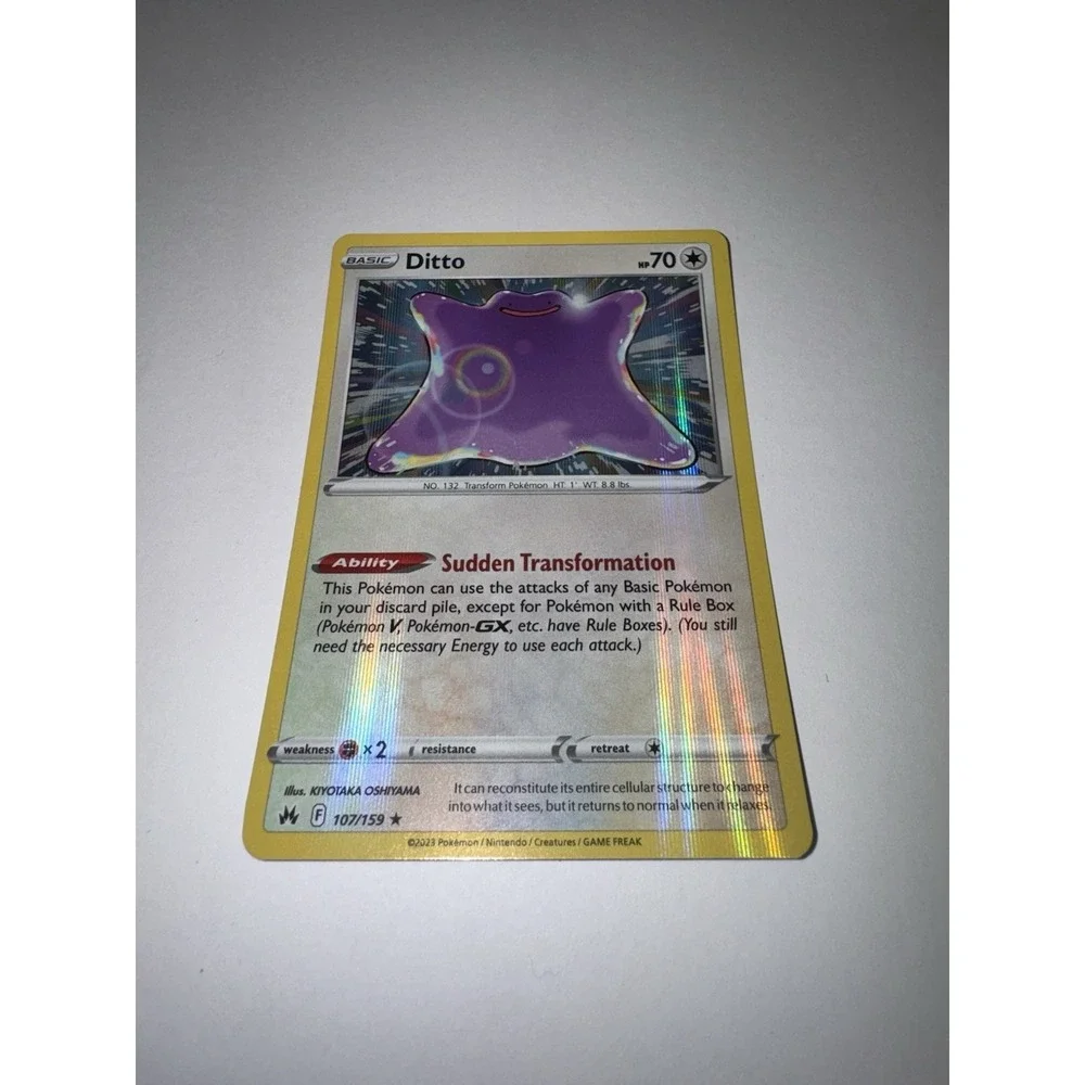 Ditto 107/159 HOLO BLEED ERROR! ✨ Rare 2023 Pokemon Crown Zenith Card NM